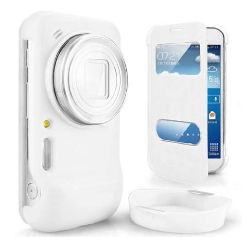 Sannysis(TM) 1PC Elegent Flip Leather Case For Samsung Galaxy S4 S IV Zoom C101 (White)