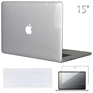 Topideal 3 in 1 Crystal Hard Shell Case Cover for MacBook Pro 15.4