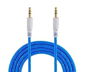 VEO - Car Stereo Auxiliary 3.5mm Male to Male (Aux-in) Input Cable (Ideal for Car Aux in / (Blue)