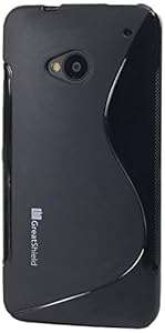 GreatShield Guardian S Series Slim-Fit S-Line Design TPU Case for HTC One (2013 Model) / (Black)