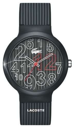 Lacoste GAO Black Dial Black Striped Unisex Watch 2020015