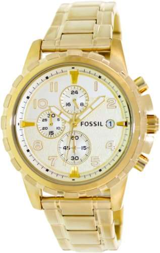 Fossil Men's Dean FS4867 Gold Stainless-Steel Quartz Watch with Gold Dial