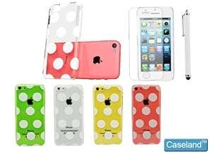 Caseland Beautiful Polka dots Transparent Clear Plastic Hard Protector Case For Iphone 5C with 1 cas