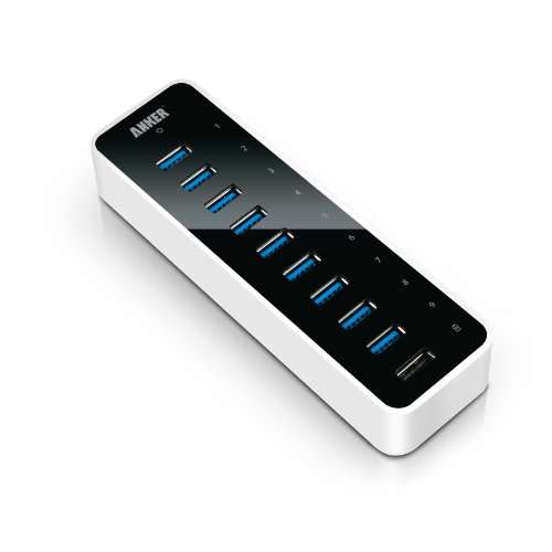 Anker&reg; USB 3.0 9-Port Hub + 5V 2.1A Smart Charging Port with 12V 5A Power Adapter [VIA VL812-B2