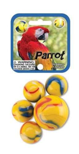 Mega Marbles PARROT MARBLE     (24 Player Marbles & 1 Shooter)