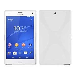 CADORABO ! Sony Xperia Z3 compact Tablet TPU [X-STYLE] silicon gel case [SLIM-FLEX] in WHITE -