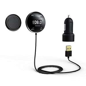 Rii Geartist GB01 Wireless Bluetooth Car Kit FM Transmitter with LCD Screen and Hands Fre (Black)