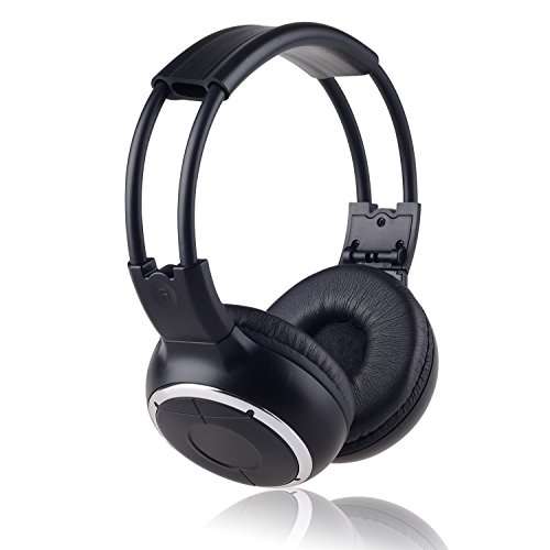 2 Pack of Two Channel Folding Universal Rear Entertainment System Infrared Headphones Wireless IR DV