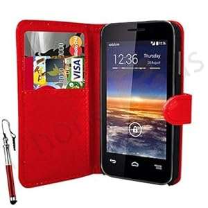 Case In Your Face Vodafone Smart 4 Mini Premium PU Leather Flip Case Cover Pouch - Various (Red)