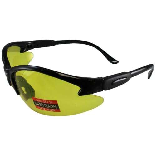Global Vision Safety Shop Glasses (Black Frame/Yellow Lens)..