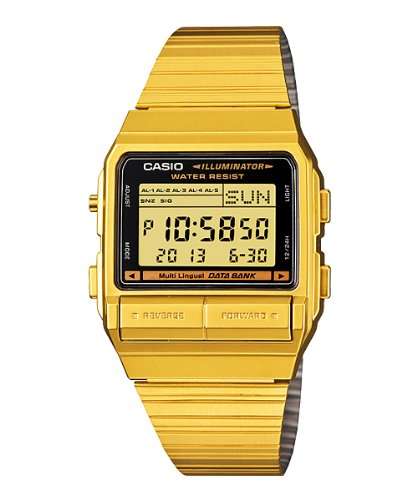 Casio Men's DB380G-1 Gold Gold Tone Stainles-Steel Quartz Watch with Digital Dial