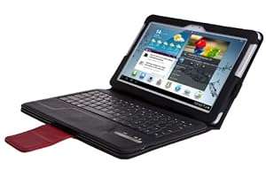 IVSO Samsung Galaxy Note 10.1 Bluetooth Keyboard Portfolio Case - DETACHABLE Bluetooth Ke (Black)