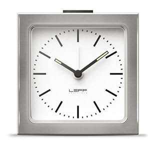 Leff Amsterdam 8.5 x 8.5 x 6 cm Stainless Steel Block Alarm Clock Station Silver