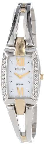 Seiko Women's SUP084 Two Tone Stainless Steel Analog with White Dial Watch