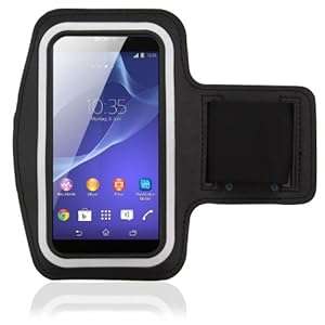 Bingsale Black Adjustable Reflective Sports Gym Jogging Armband for Sony Xperia Z2