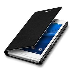 kwmobile Practical and chic FLIP COVER case for Sony Xperia M4 Aqua in Black