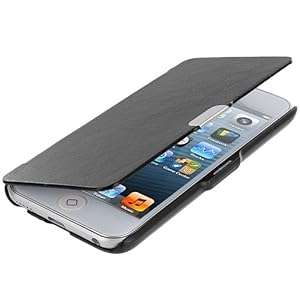 Black Magnetic Hard Folio Wallet Pouch Case Cover for Apple iPod Touch 5th Generation 5G 5