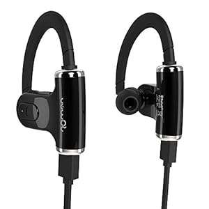 Sunvito Double Ear Peices with Clear Voice Wireless Portable Outdoor Sports Bluetooth 4.0 (Black)