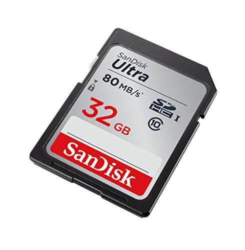 SanDisk Ultra 32GB Class 10 SDHC UHS-I Memory Card Up to 80MB, Grey/Black (SDSDUNC-032G-GN6IN)