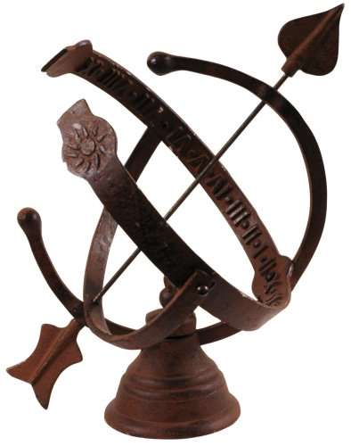 Fallen Fruits TH28 Cast Iron Armillary Sundial - Brown