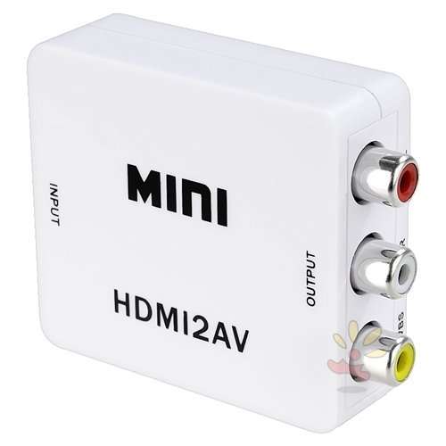 Generic White Mini Hdmi to 3rca Composite Av Converter