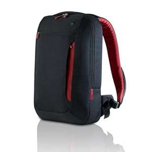 Belkin Impulse Line Slim Back Pack for up to 17-Inch Laptops - Jet/Cabernet (Backpack - Black/Red)