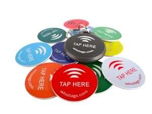 NFC tags - NTAG203 Chip - 10 Pack Keychain Free Bonus Tag - Android Writeable & Programmable - Adh