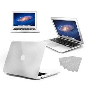 Apple MacBook Rubberized Hardshell Hard Case Cover with Keyboard Skin for 1 (Transparent / Clear)