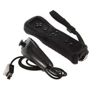 YKS New Wiimote Remote and Nunchuck Controller Set for Nintendo Wii Game Black
