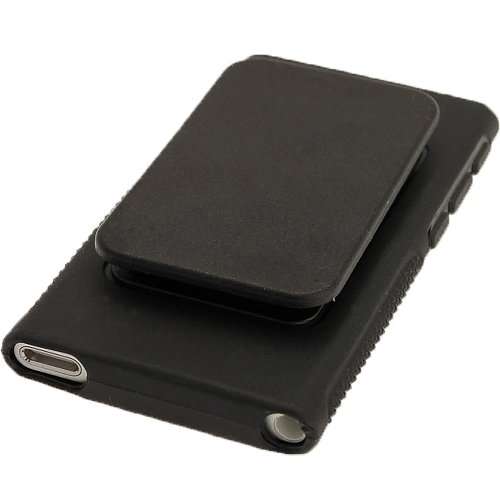 iGadgitz Black 'Clip'n'Go' Durable Crystal Gel Skin (TPU) Case Cover for Apple iPod Nano 7th Generat