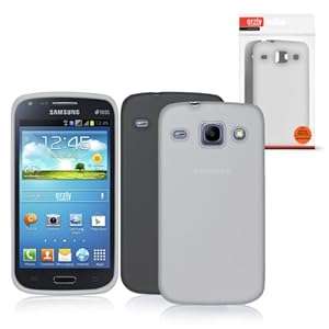 Orzly - SAMSUNG GALAXY CORE - Soft Gel Case TWIN PACK (2 Colours = 1x SMOKE BLACK and 1x SMOKE WHITE