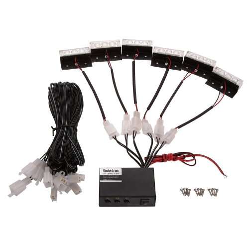 Koolertron 18 lED Emergency Vehicle Strobe lights for Front Grille/Deck - Christmas Decoration light