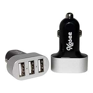 Kosee 5.4A / 27W 3-Port USB High Output Car Charger compatible with iPhone 5s 5c 5 4 (3 USB port)