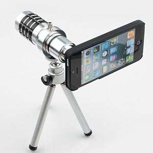 10X Magnifier Zoom Aluminum Camera Telephoto Lens w/ Tripod for Apple iPhone 4/4s