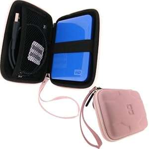 iGadgitz Pink EVA Hard Case Cover Suitable for Western Digital My Passport Essential & Ess (Pink)