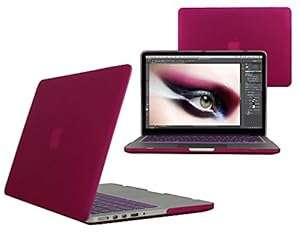 FLEUR.DITIAL Matte Frosted Silky-Smooth Satins-Touch Hard Shell Case Cover for with Sili (Purple)