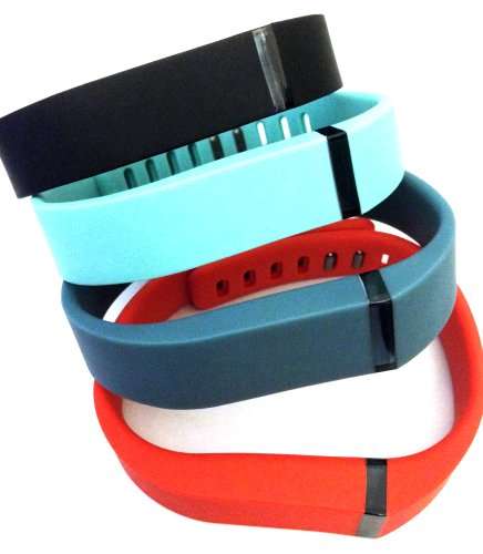 Set Large L 1pc Black 1pc Slate 1pc Red (Tangerine) 1pc Teal (Blue/Green) Replacement Bands with Cla