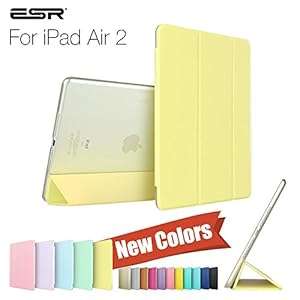 iPad Air 2 Case ESR Yippee Colour Spring Series Trifold Case Smart Cover [Ultra (Spring Vanilla)