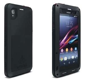 Crazyprofit Aluminum Metal Waterproof Shock Proof Shockproof Gorilla Glass Metal Case Cov (Black)