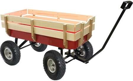 ToolShopUSA Wagon With Wood Rake - Capacity 200 Lbs