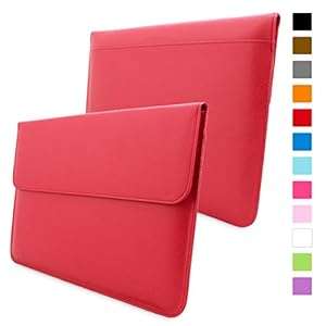 Snugg Macbook Air & Pro 13 Case - Leather Sleeve with Lifetime Guarantee (Red) for Apple Ma (Red)