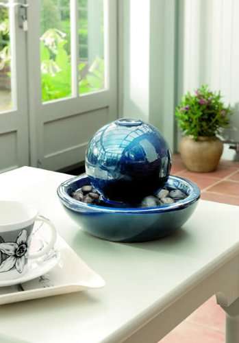 Ceramic Orb Water Feature with lights