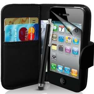 Apple iPhone 5 / 5G / 5S Ultra Slim Pu Leather Magnetic Flip Book Wallet Case Cover (Black Book)