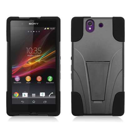 Aimo Wireless SOC6603PCMSK001S Durable Rugged Hybrid Case for Sony Xperia Z C6603 - Black
