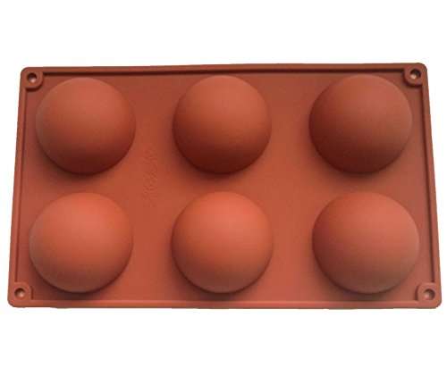 FUNSHOWCASE Large 6 Cavities Hemisphere Dome Silicone Mold