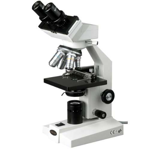 AmScope B100B-MS Digital Compound Binocular Microscope, 40X-2000X Magnification, Brightfield, Tungst