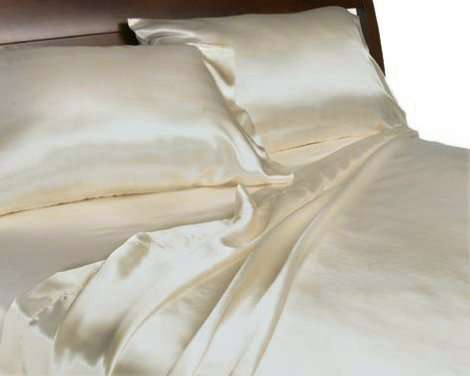Divatex Home Fashions Royal Opulence Satin Sheet Set   KING IVORY