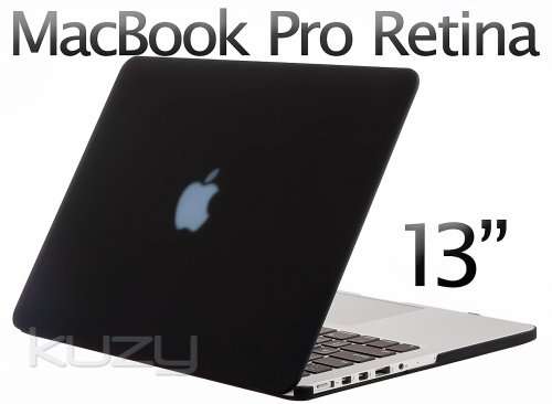 Kuzy - Retina 13-Inch BLACK Rubberized Hard Case for MacBook Pro 13.3" with Retina Display A1502 / A