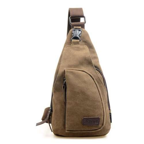 TinkSky Cool Men''s Outdoor Sports Casual Canvas Unbalance Backpack Shoulder Bag Crossbody Sling Che