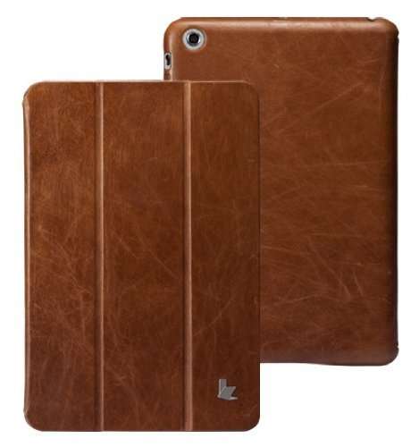 Jisoncase Vintage Genuine Leather Smart Cover Case for iPad mini & iPad mini with Retina display, JS